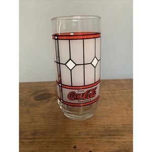 Vintage Tiffany Stained Glass Coke:Coca-cola Glass Red/White/Black -ATL